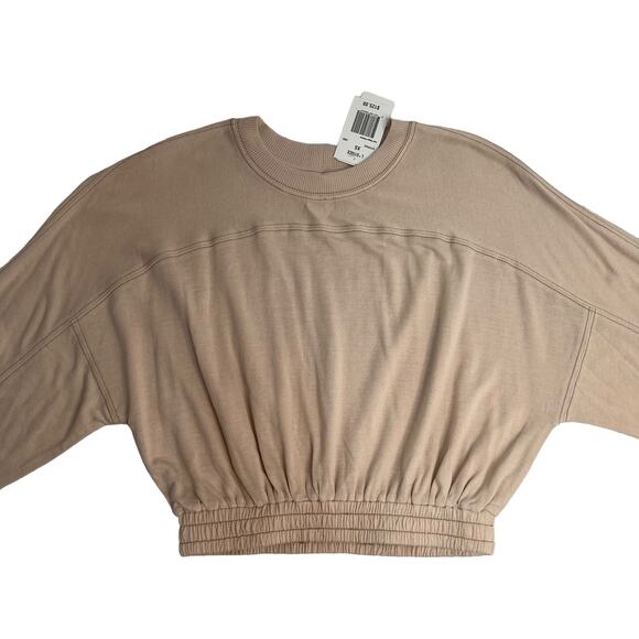 L Space Day Trippin Linen Blend Pullover Lounge Top Pink Cropped XS Cozy Soft - Picture 11 of 12